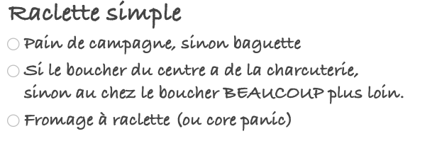 raclette simple